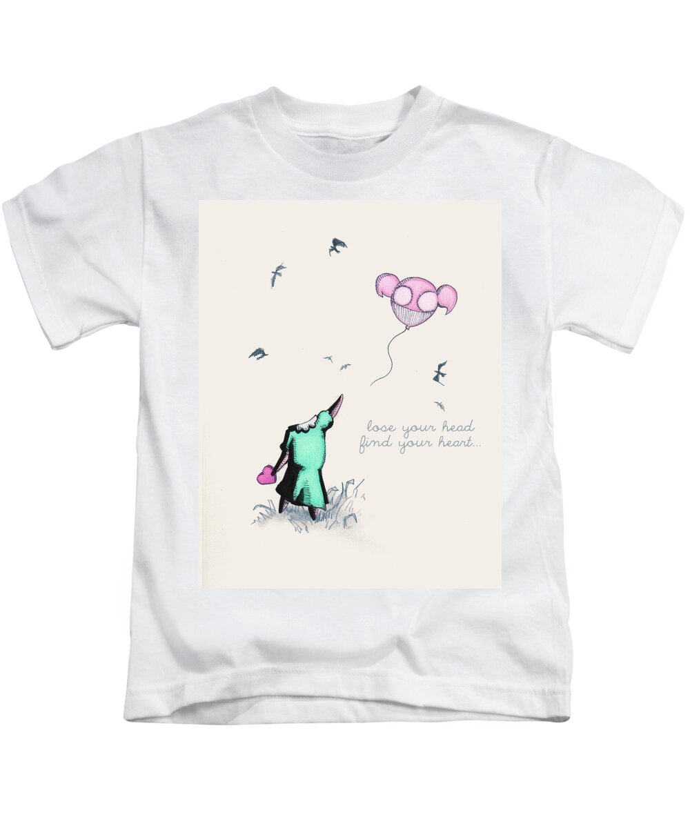 Love Kids T-Shirt featuring the drawing Lose Your Head by Ludwig Van Bacon