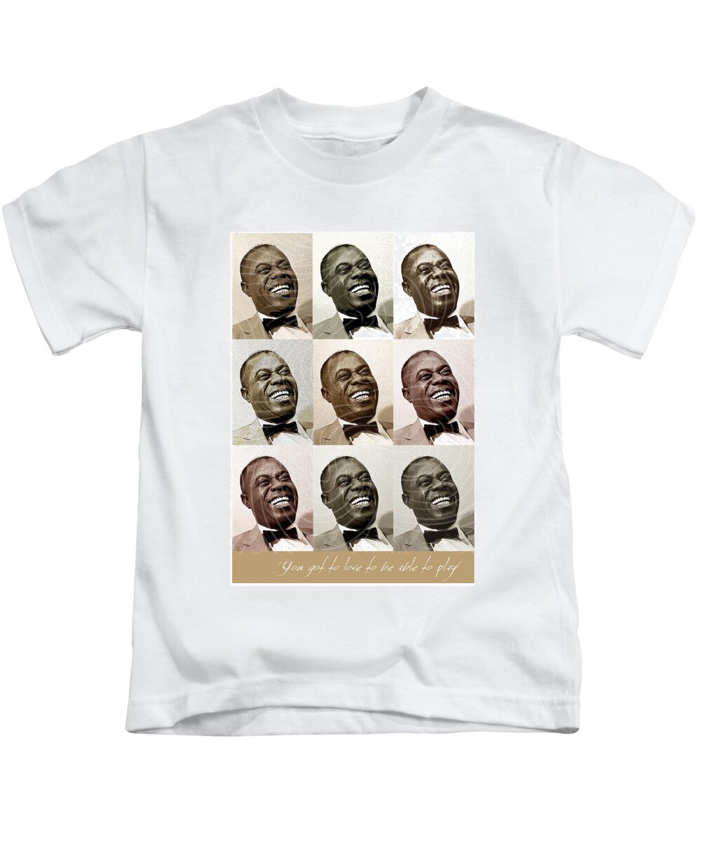 Louis Armstrong - Music Heroes Series Kids T-Shirt by Movie Poster