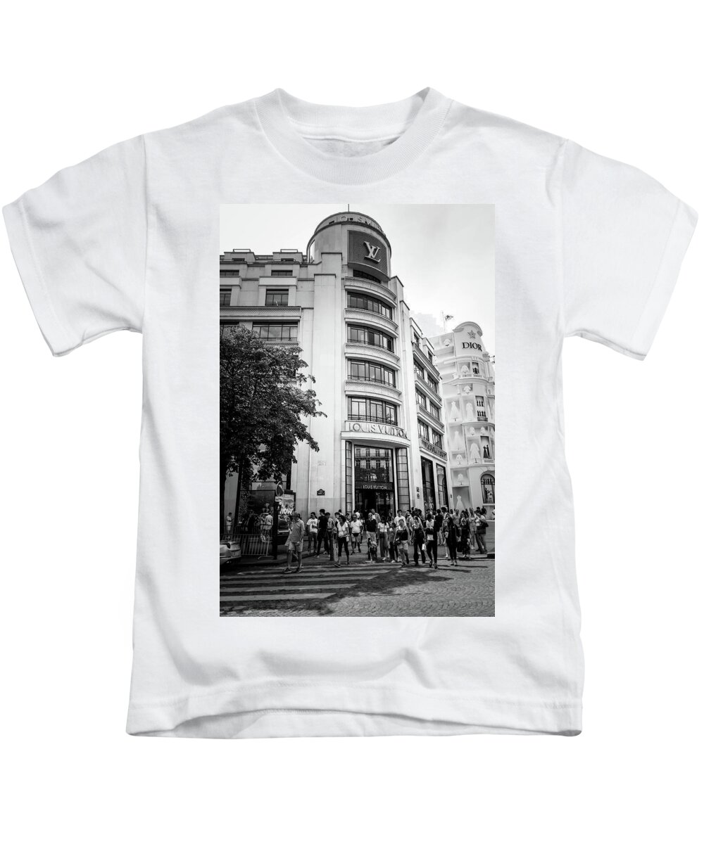 Louis Vuitton, Champs Elysees, Paris Kids T-Shirt by Gregory