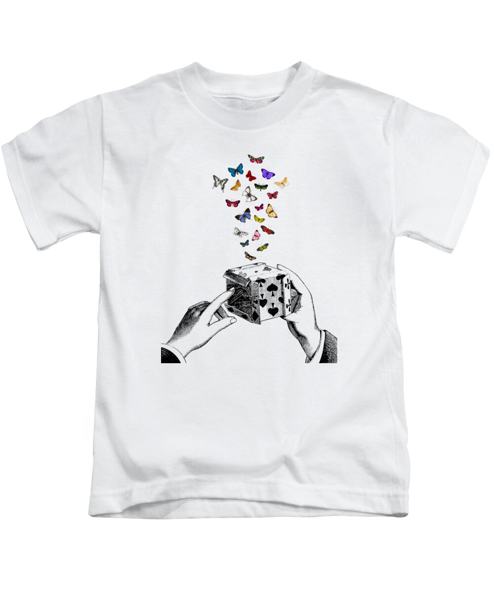Butterfly Kids T-Shirt featuring the digital art Magic Box by Madame Memento