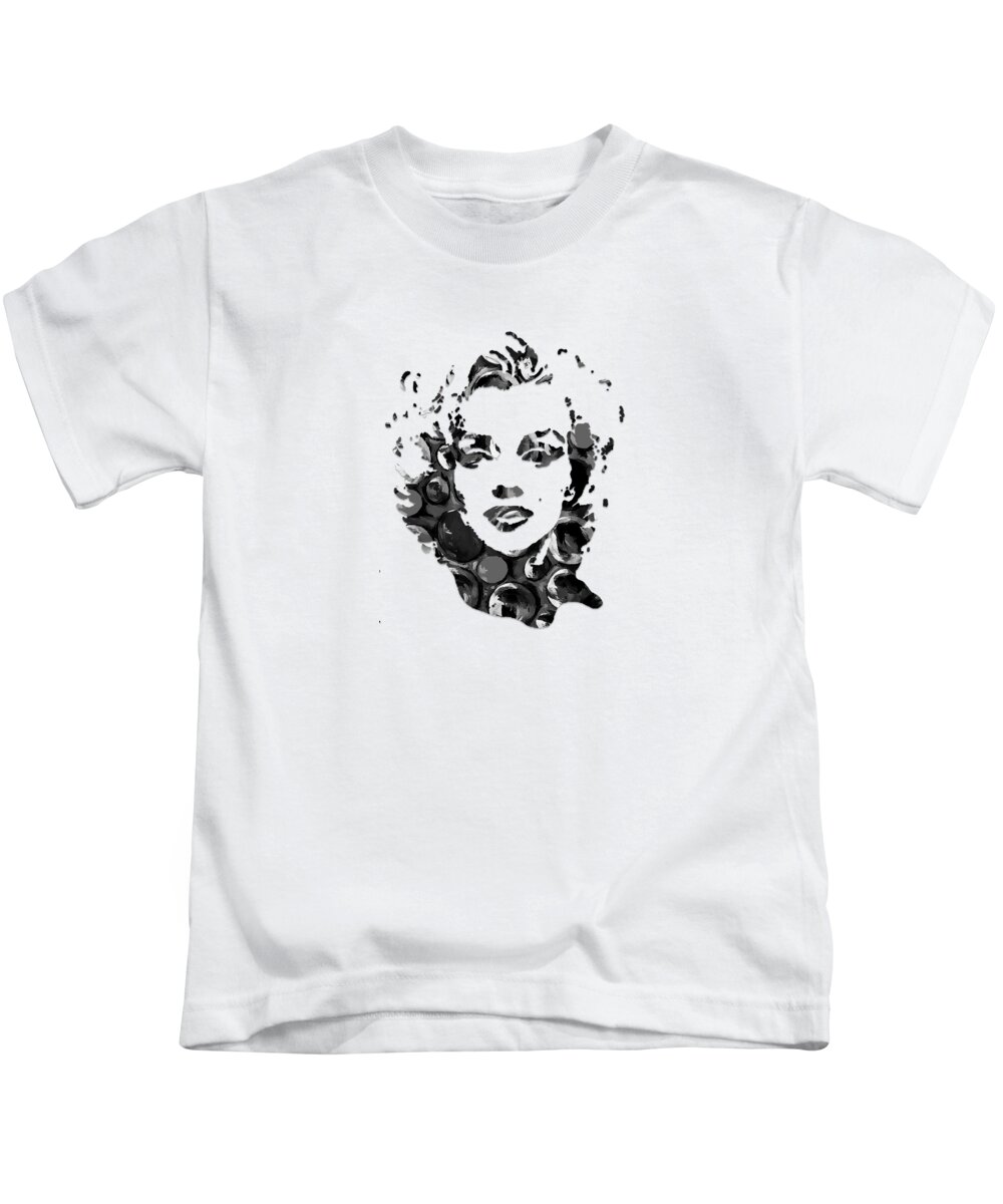 Pop Art Paintings Mixed Media Mixed Media Kids T-Shirt featuring the mixed media Marilyn Monroe Diamonds Are A by Marvin Blaine