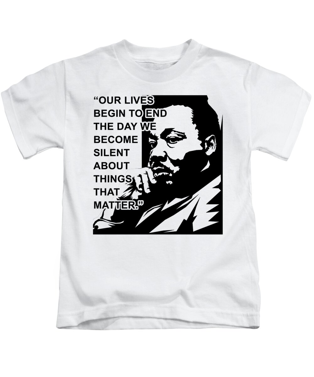 Equal Rights Kids T-Shirt featuring the digital art Martin Luther King Jr Quote by Jacob Zelazny