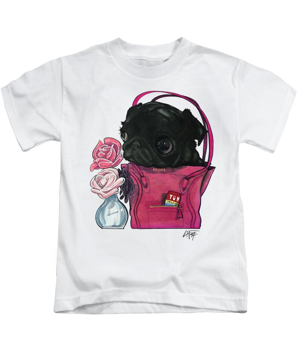 Maxl Kids T-Shirt featuring the drawing Maxl 3559 by Canine Caricatures By John LaFree