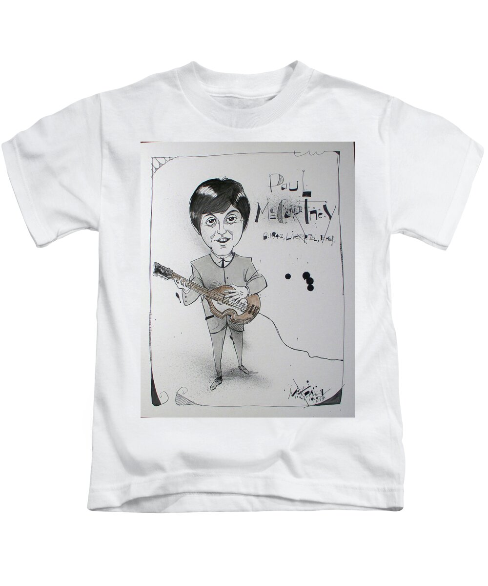  Kids T-Shirt featuring the drawing McCartney by Phil Mckenney