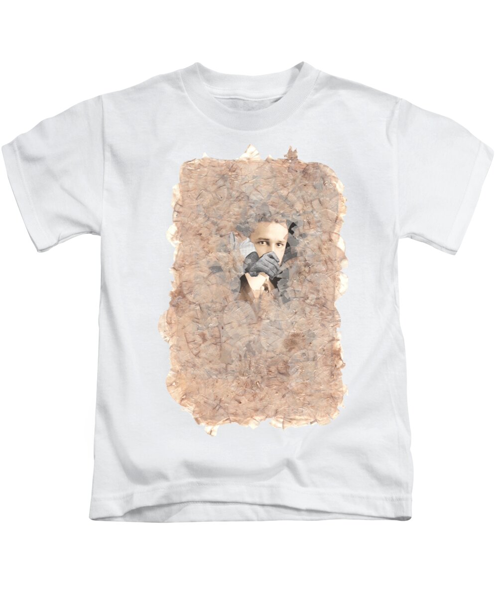 Collage Kids T-Shirt featuring the mixed media Muffled by Matthew Lazure