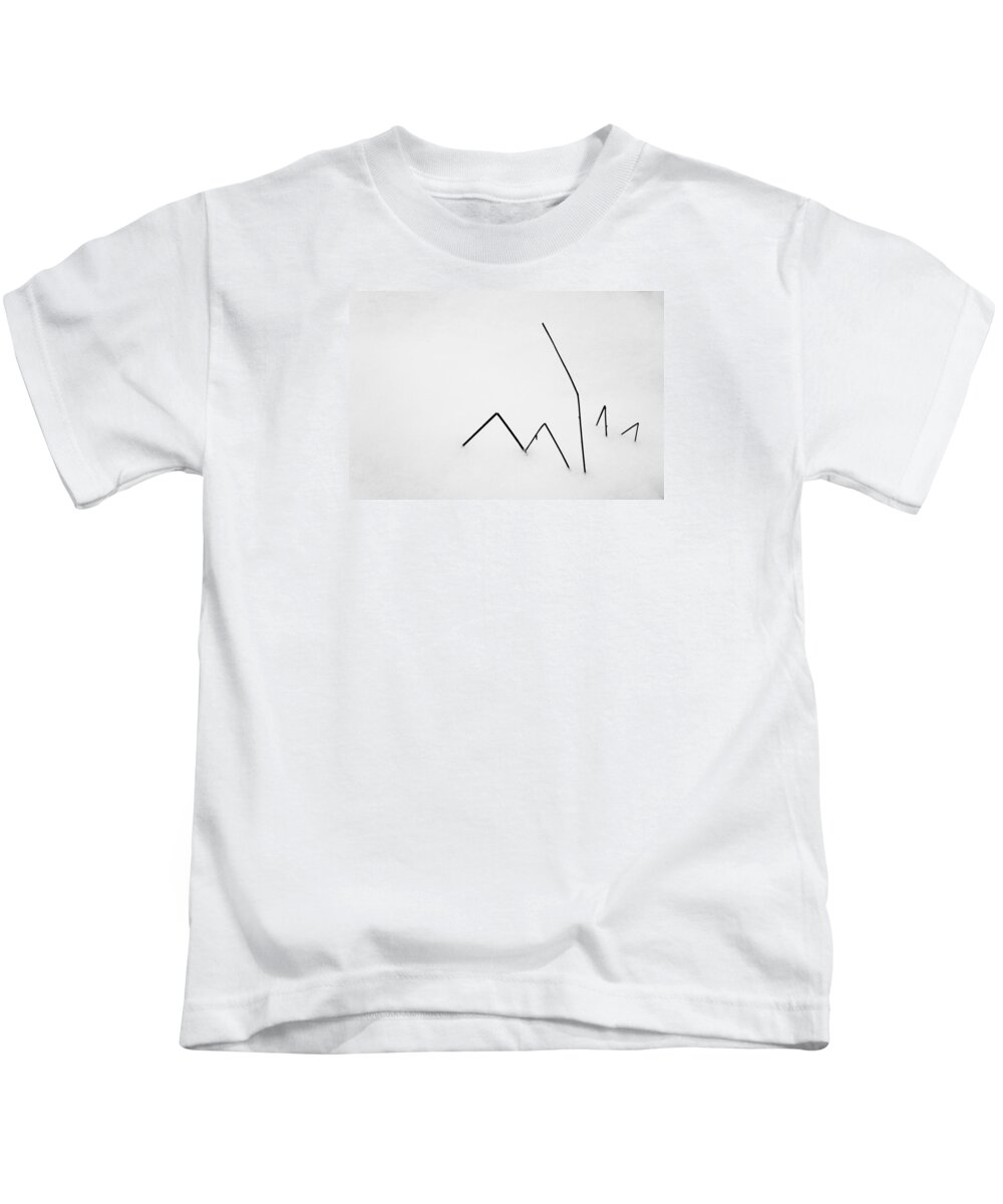 Black And White Kids T-Shirt featuring the photograph Nature Geometry - Minimalist Art Print by Martin Vorel Minimalist Photography