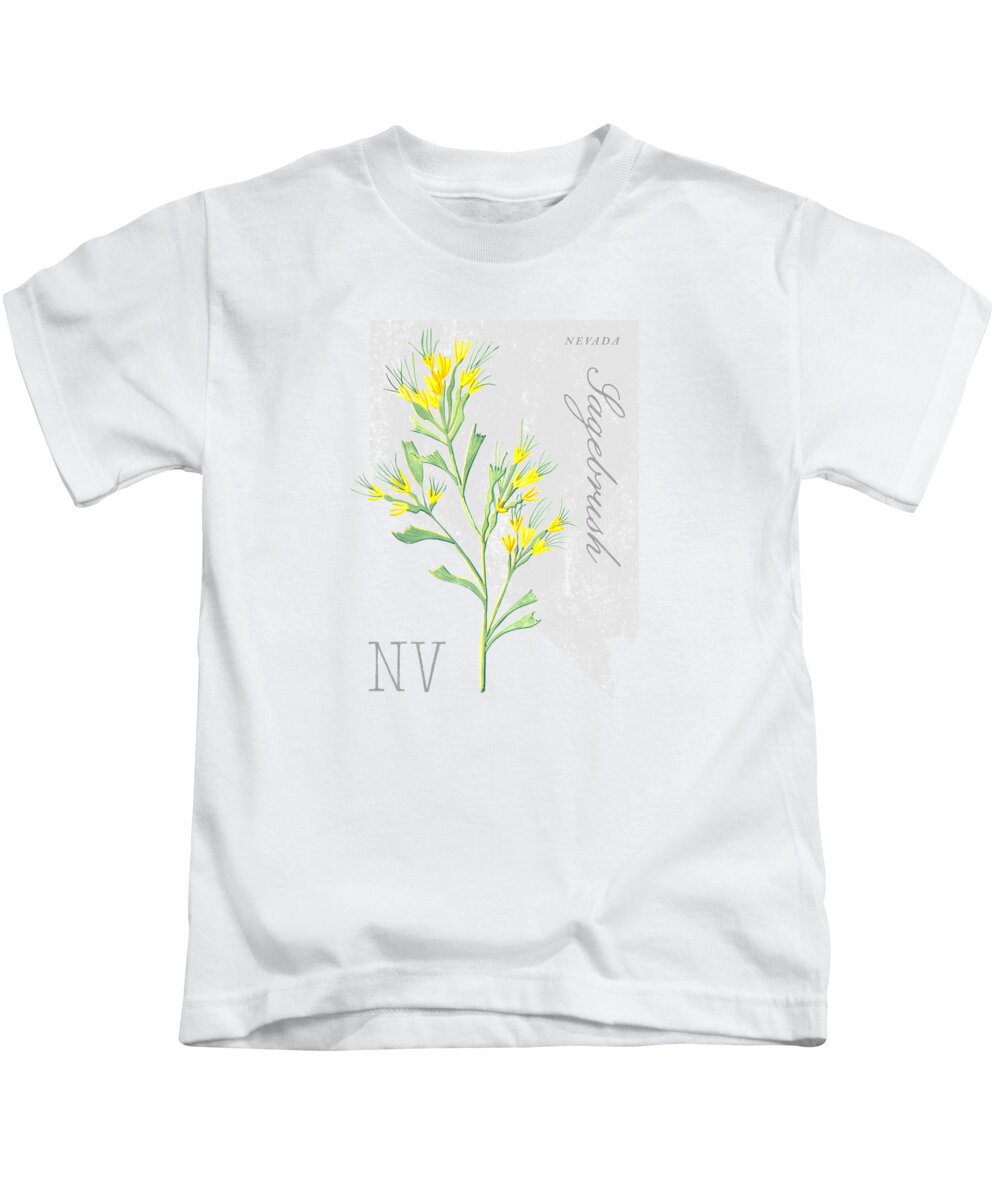 Nevada State Flower Sagebrush Art by Jen Montgomery Kids T-Shirt by Jen  Montgomery - Pixels