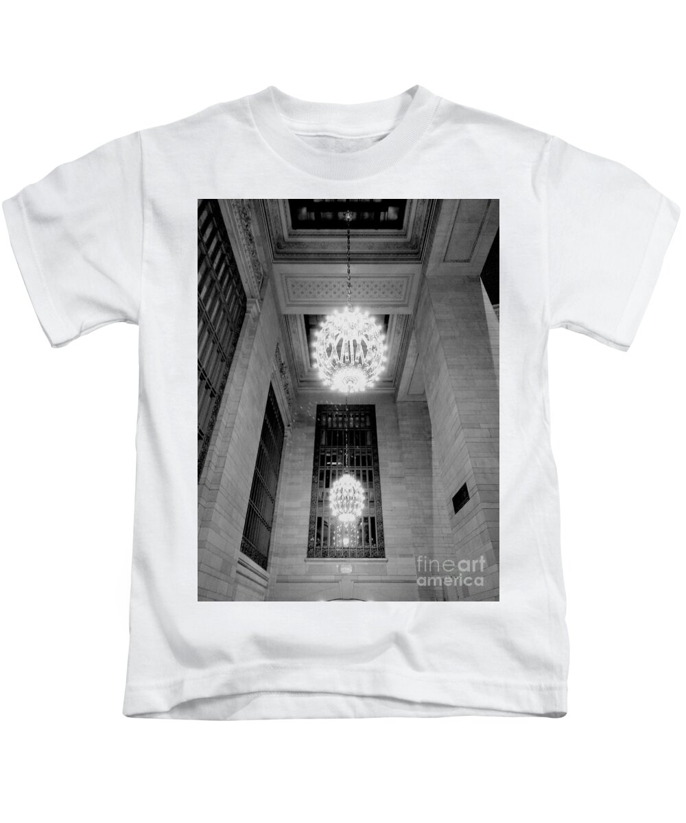 Black And White Kids T-Shirt featuring the photograph New York interiors II by Michael McCormack