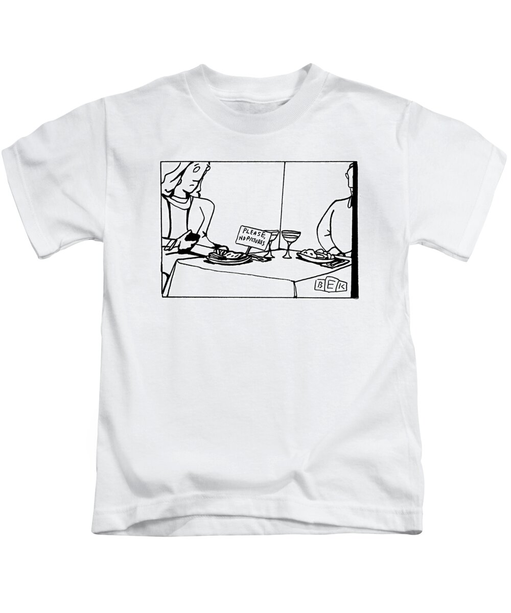 Captionless Kids T-Shirt featuring the drawing New Yorker March 1, 2021 by Bruce Eric Kaplan
