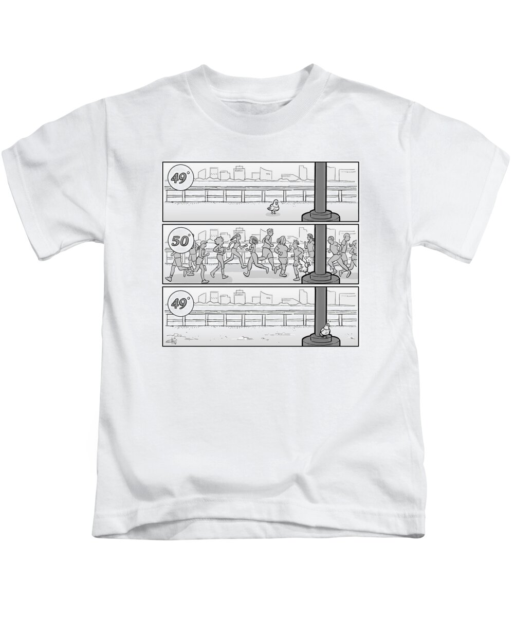 Captionless Kids T-Shirt featuring the drawing New Yorker March 24, 2021 by Ellis Rosen