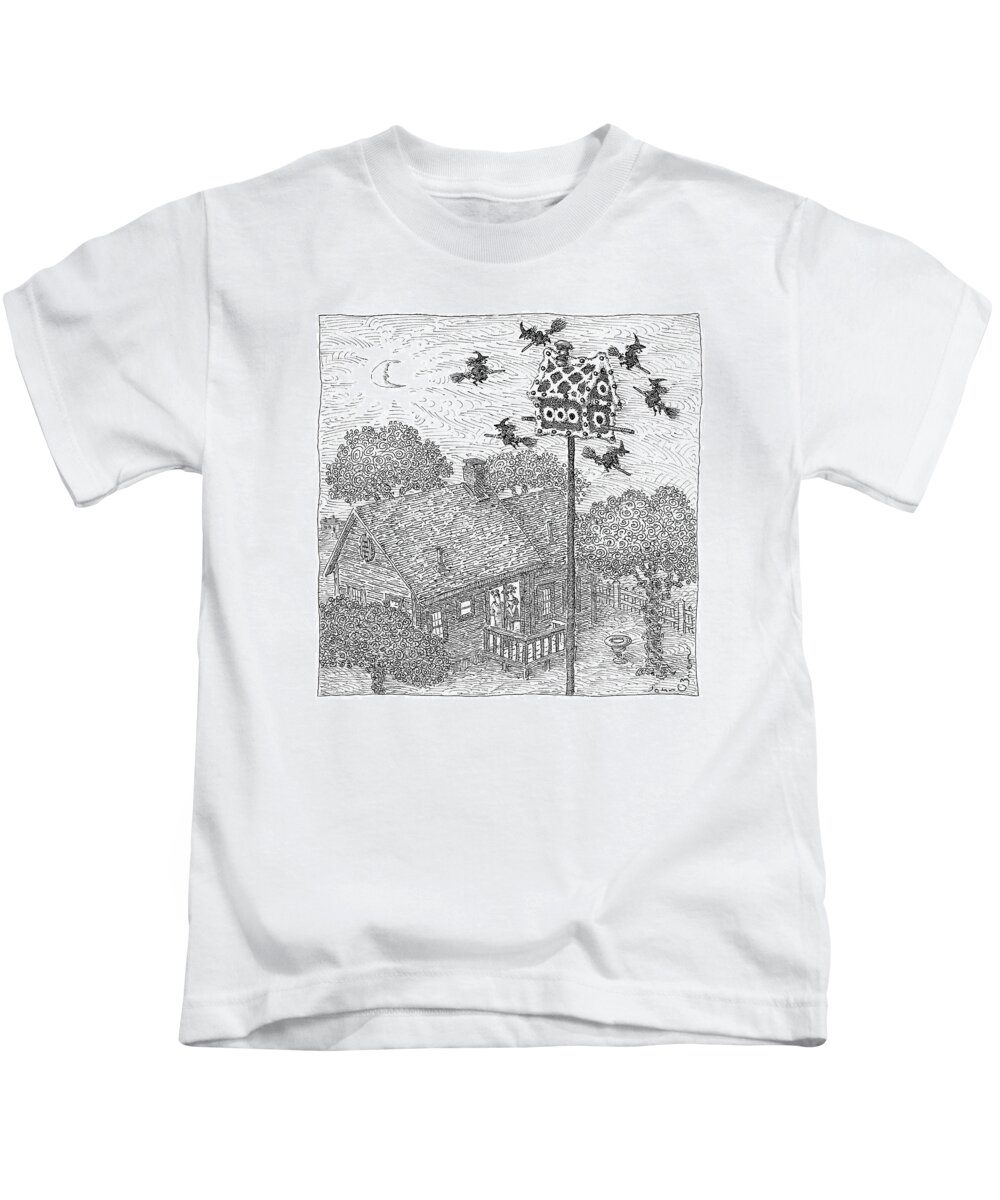 Captionless Kids T-Shirt featuring the drawing New Yorker November 1, 2021 by John O'Brien
