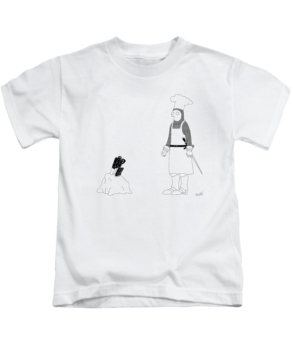 Captionless Kids T-Shirt featuring the drawing New Yorker October 25, 2021 by Seth Fleishman