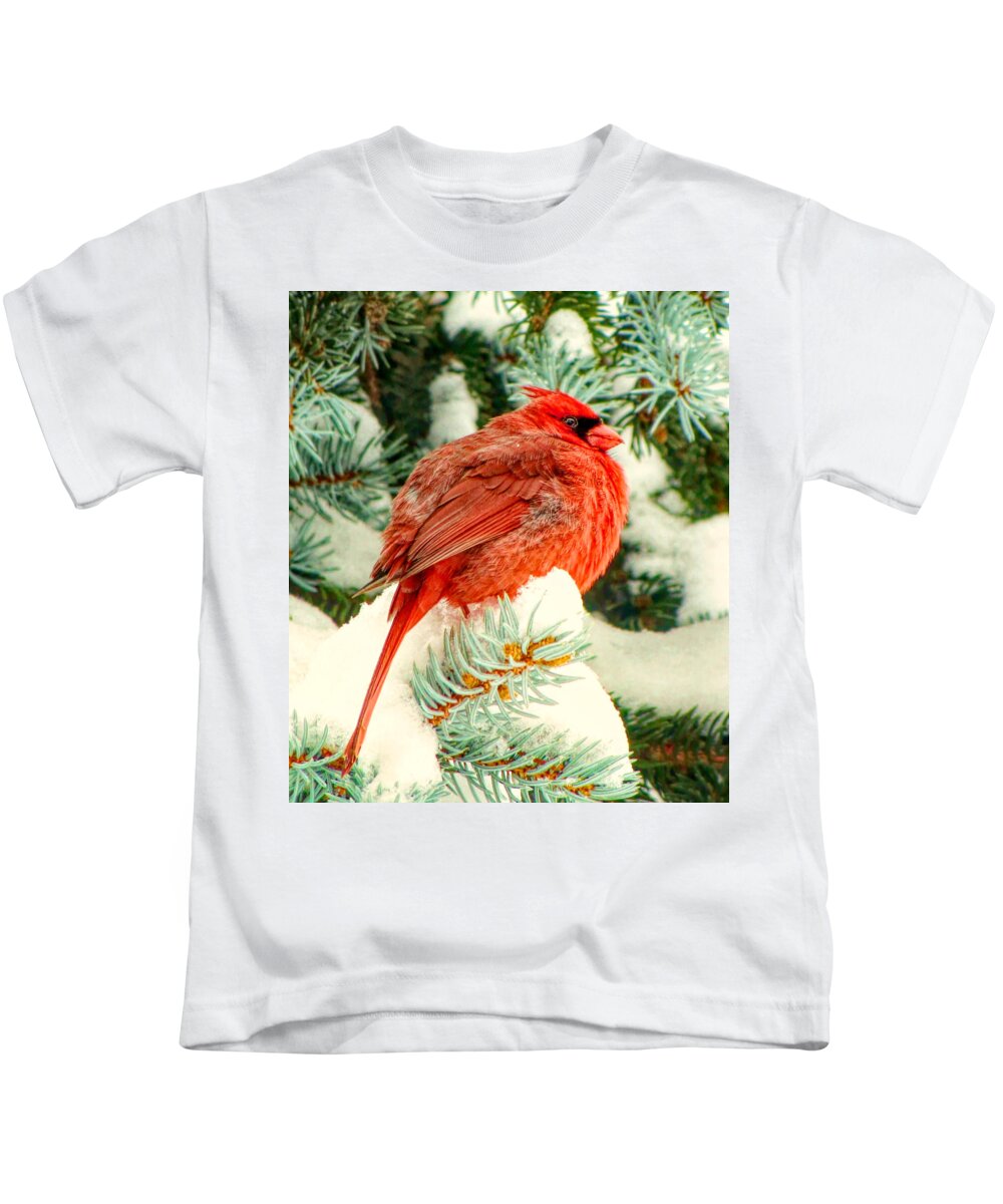 Nature Kids T-Shirt featuring the photograph Northern Cardinal by Susan Hope Finley