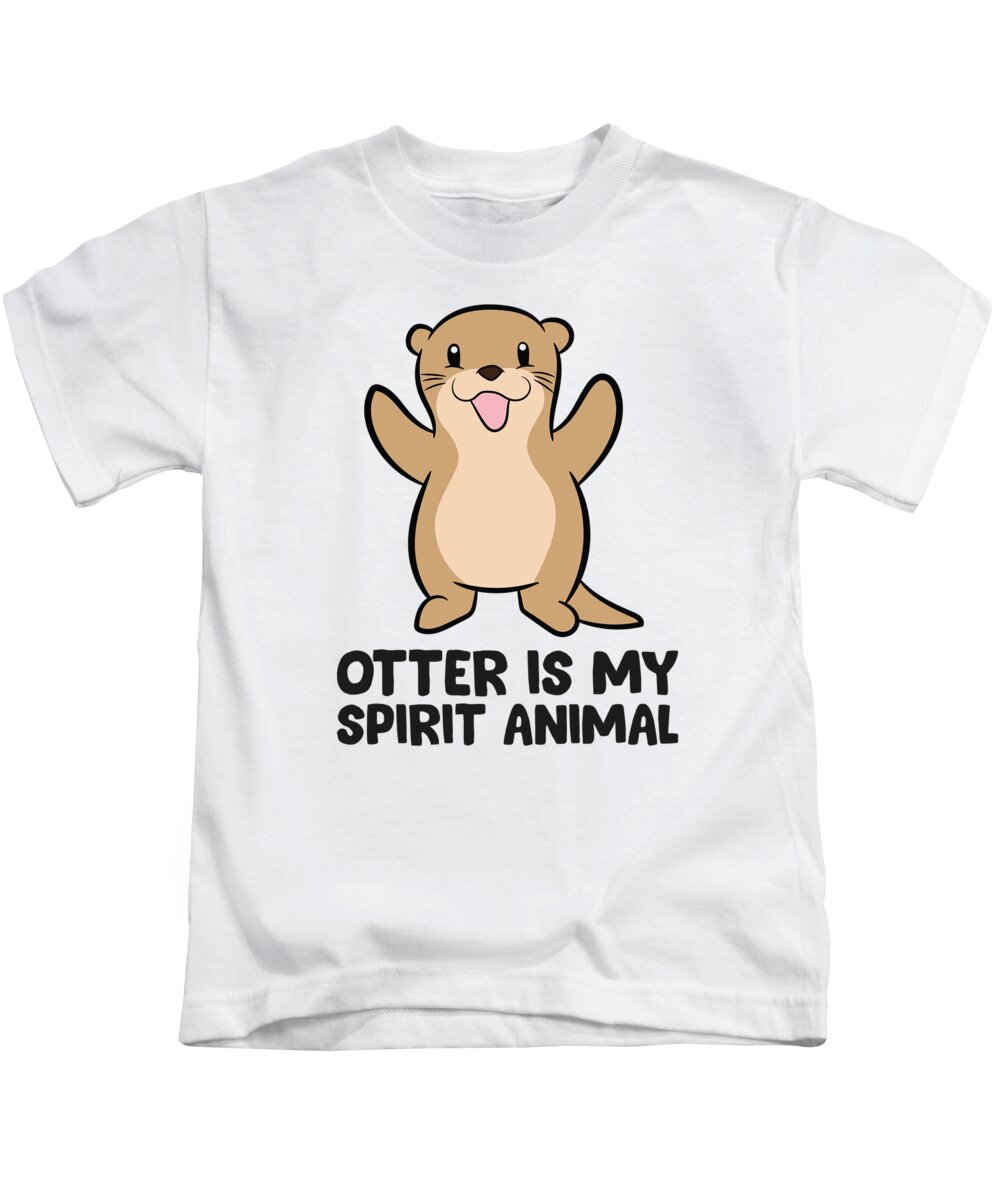 Otter Kids T-Shirt featuring the tapestry - textile Otter Is My Spirit Animal Love Sea Otters by EQ Designs