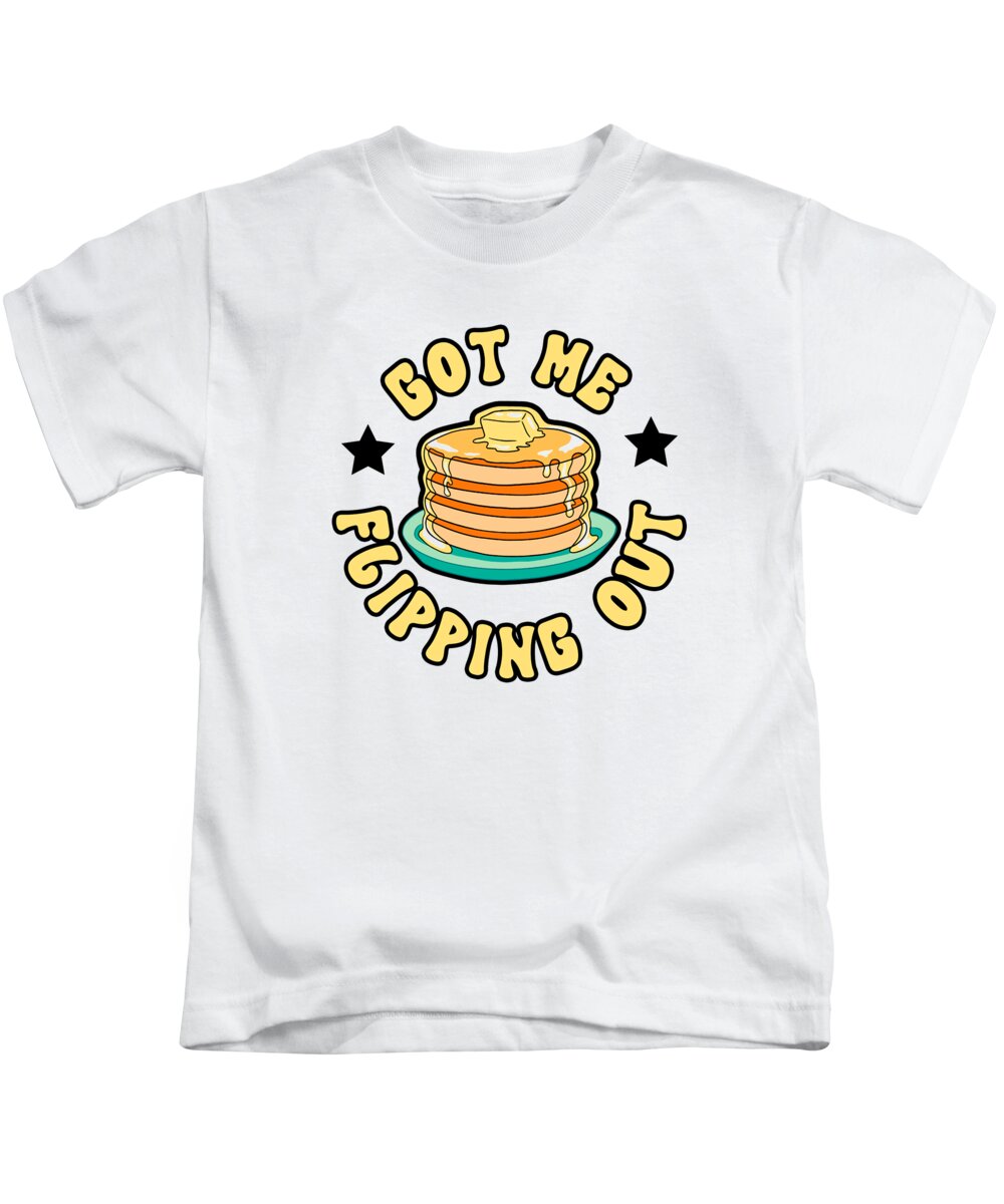 Pancake Kids T-Shirt featuring the digital art Pancake Maker Breakfast Pancake Day Pancakes Flipping by Toms Tee Store