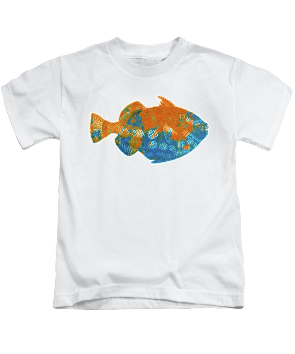 Parrot Fish Kids T-Shirt featuring the digital art Parrot Fish by Rebecca Herranen