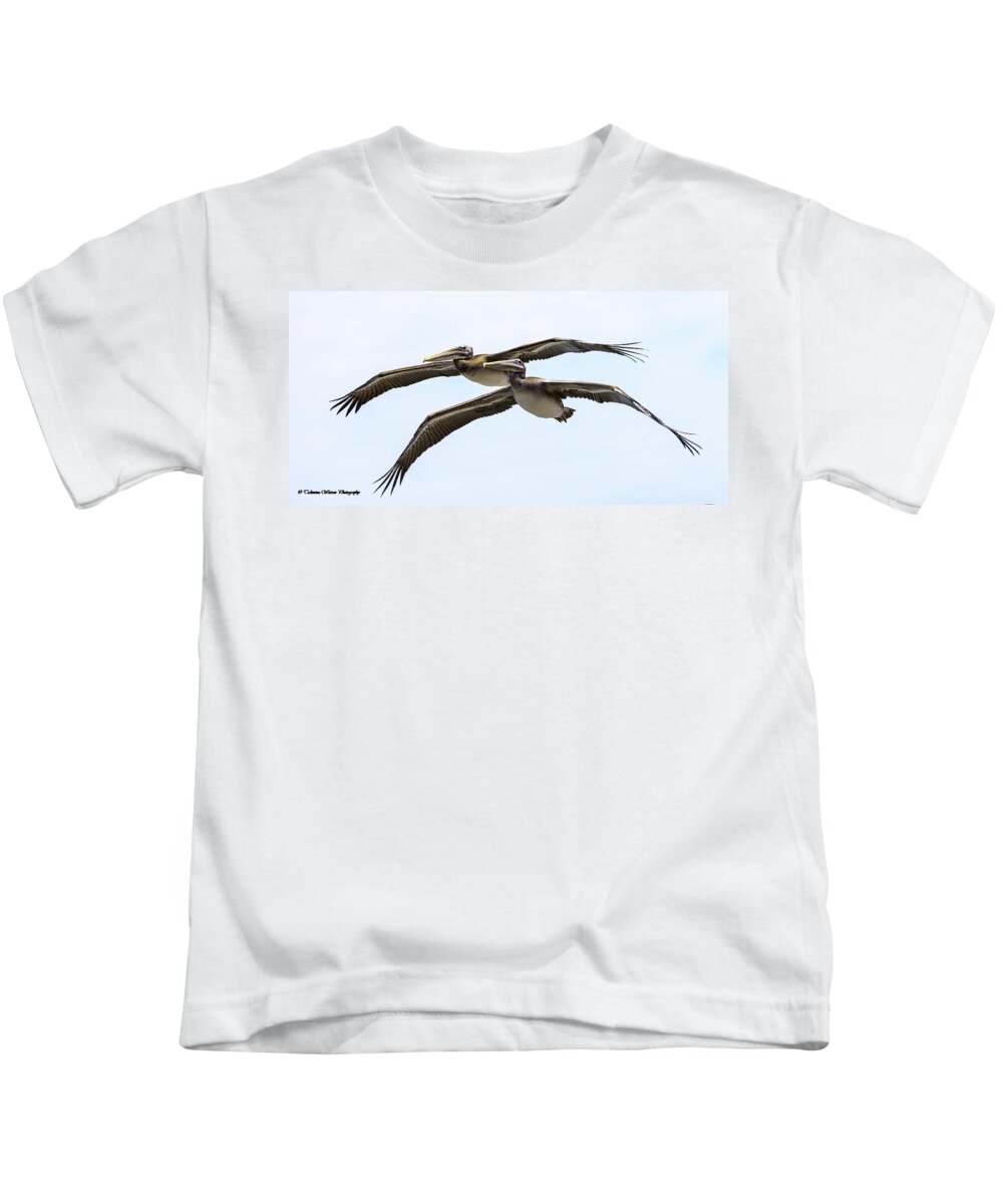 Pelican Kids T-Shirt featuring the photograph Pelican Duo by Tahmina Watson