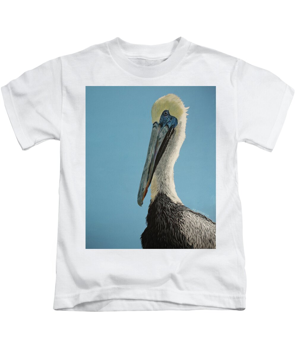 Pelican Kids T-Shirt featuring the painting Pelicanus Magnificus by Heather E Harman
