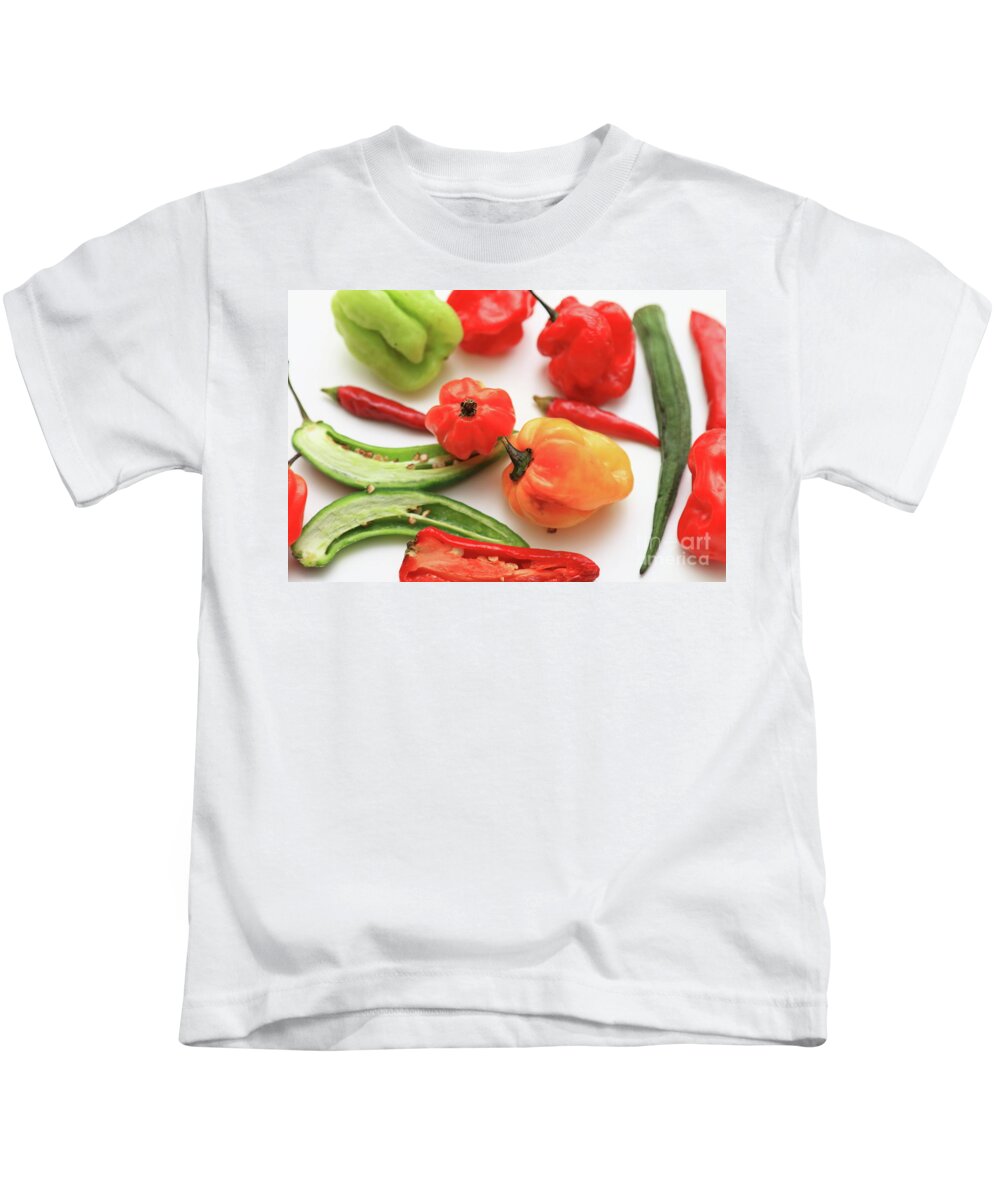 Food Peppers Kids T-Shirt featuring the photograph Pepper Mix by Baggieoldboy