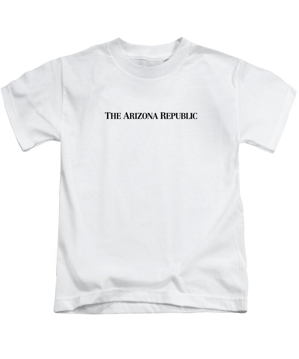 Phoenix Kids T-Shirt featuring the digital art Arizona Republic Print Logo Black by Gannett Co