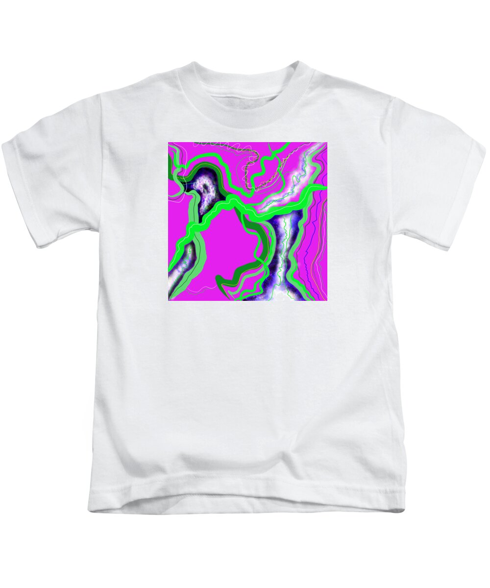 Cosmos Kids T-Shirt featuring the digital art Pink Cosmos by Amber Lasche