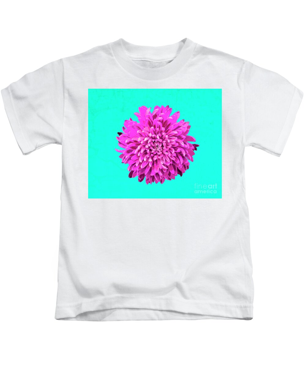 Popart Kids T-Shirt featuring the photograph PopART Chrysanthemum-Pink by Renee Spade Photography