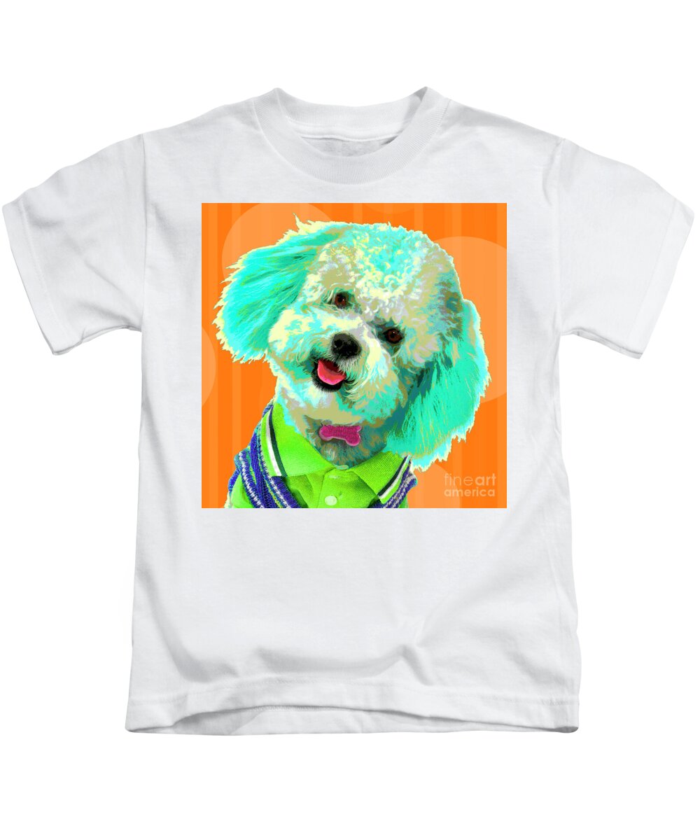 Dogs Kids T-Shirt featuring the photograph PopART Poodle by Renee Spade Photography