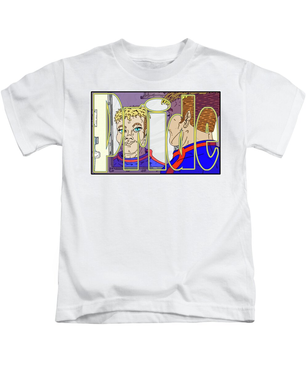 Pride Kids T-Shirt featuring the digital art Pride from the Seven Deadly Sins Series by Christopher W Weeks