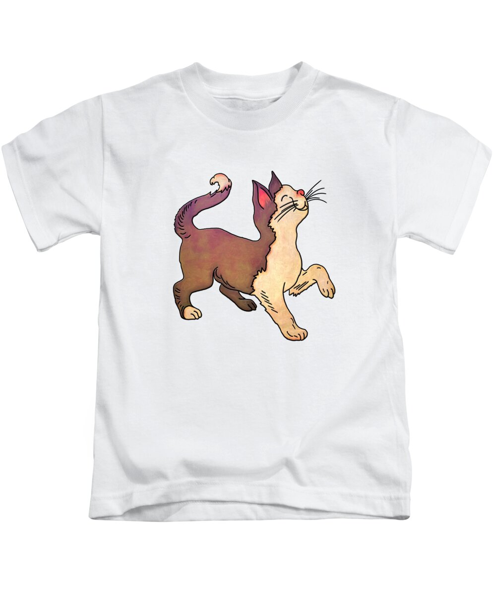 Kitty Kids T-Shirt featuring the digital art Proud Little Kitten by John Haldane