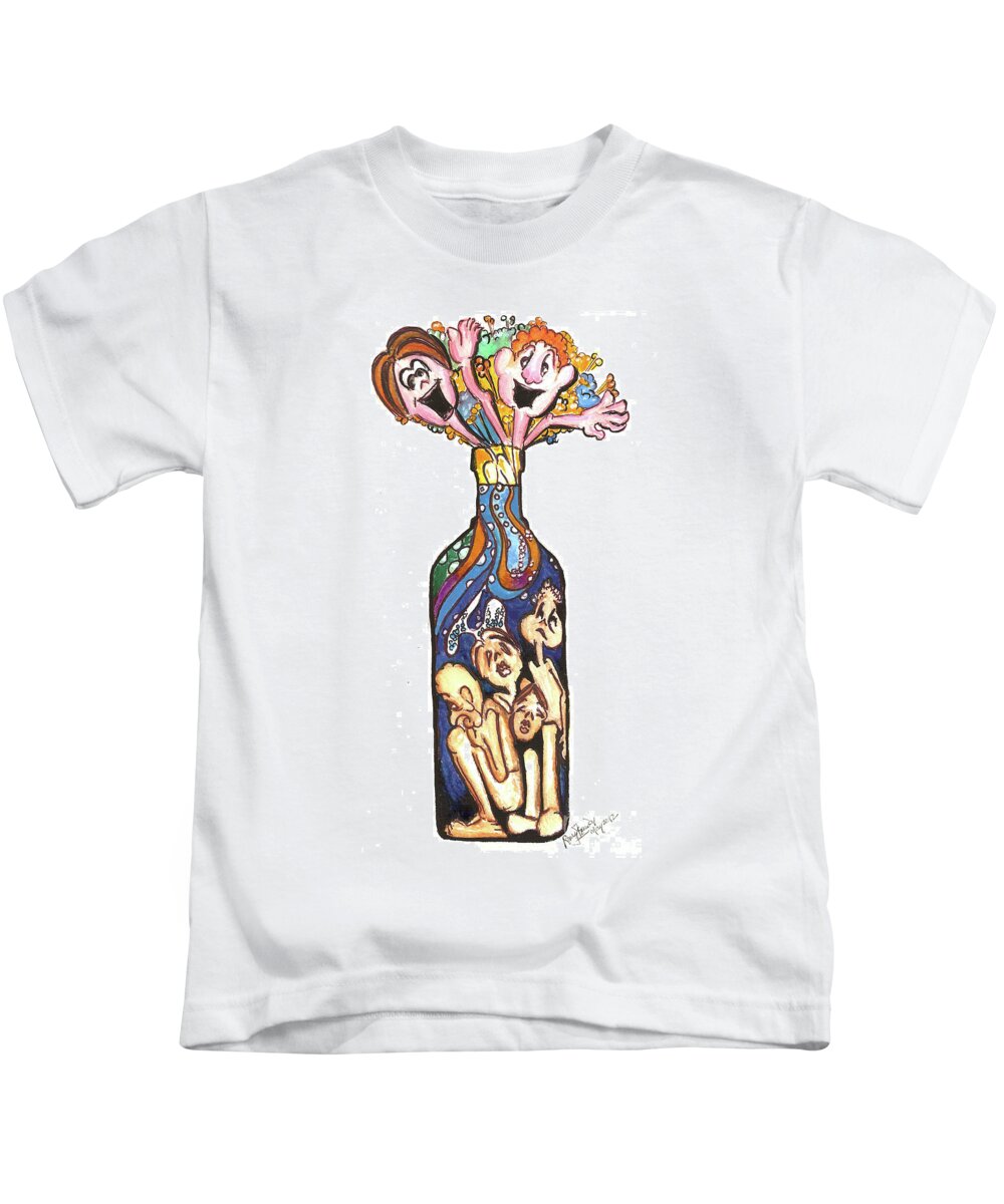 Watercolor Depression Kids T-Shirt featuring the painting Pseudo Depression by Remy Francis