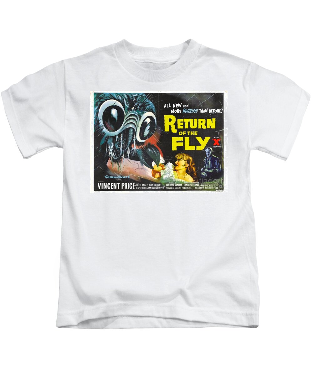 Return Kids T-Shirt featuring the photograph Return Of The Fly Vincent Price by Action