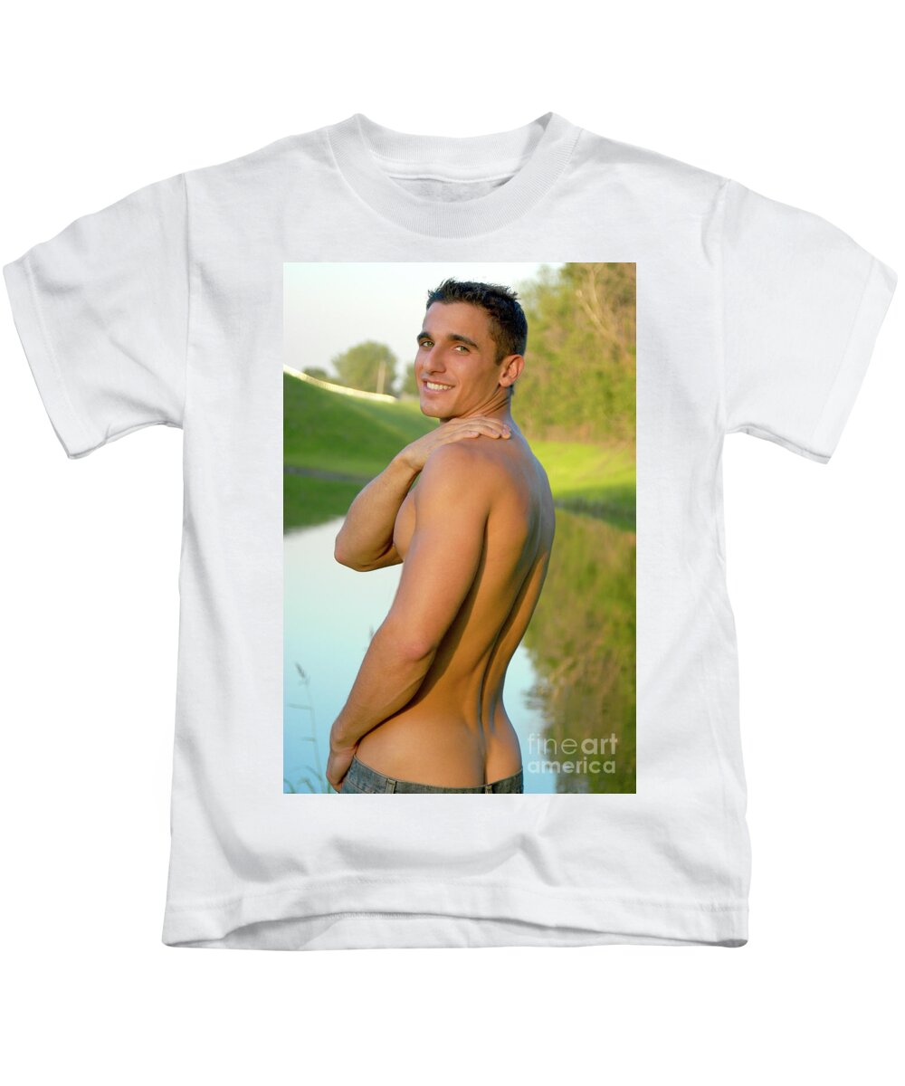 Young Kids T-Shirt featuring the photograph Ricky Ready for a Swim by Gunther Allen