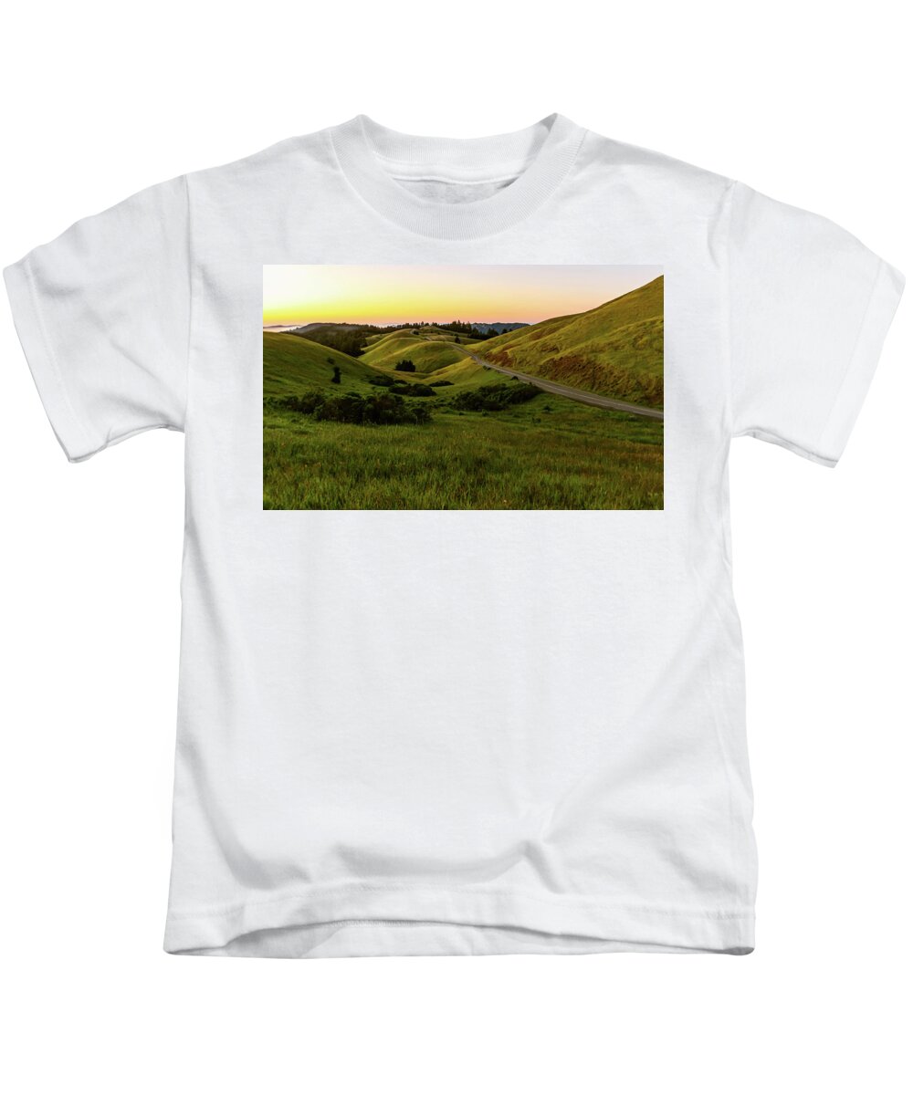 Mt. Tamalpais Kids T-Shirt featuring the photograph Riding into the Sunset by John Marr