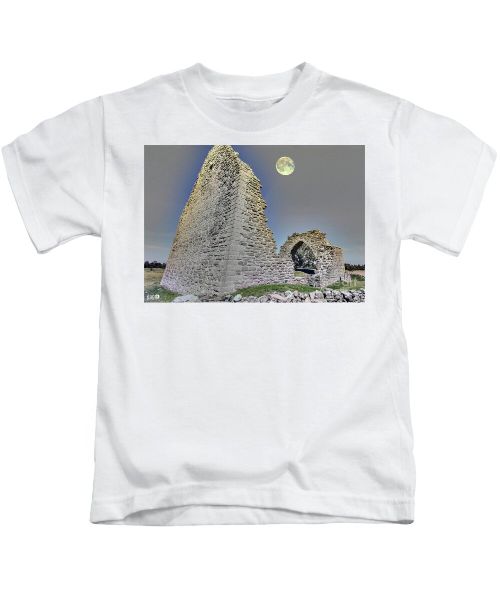Full Moon Kids T-Shirt featuring the photograph Ruins of Graborg by Elaine Berger