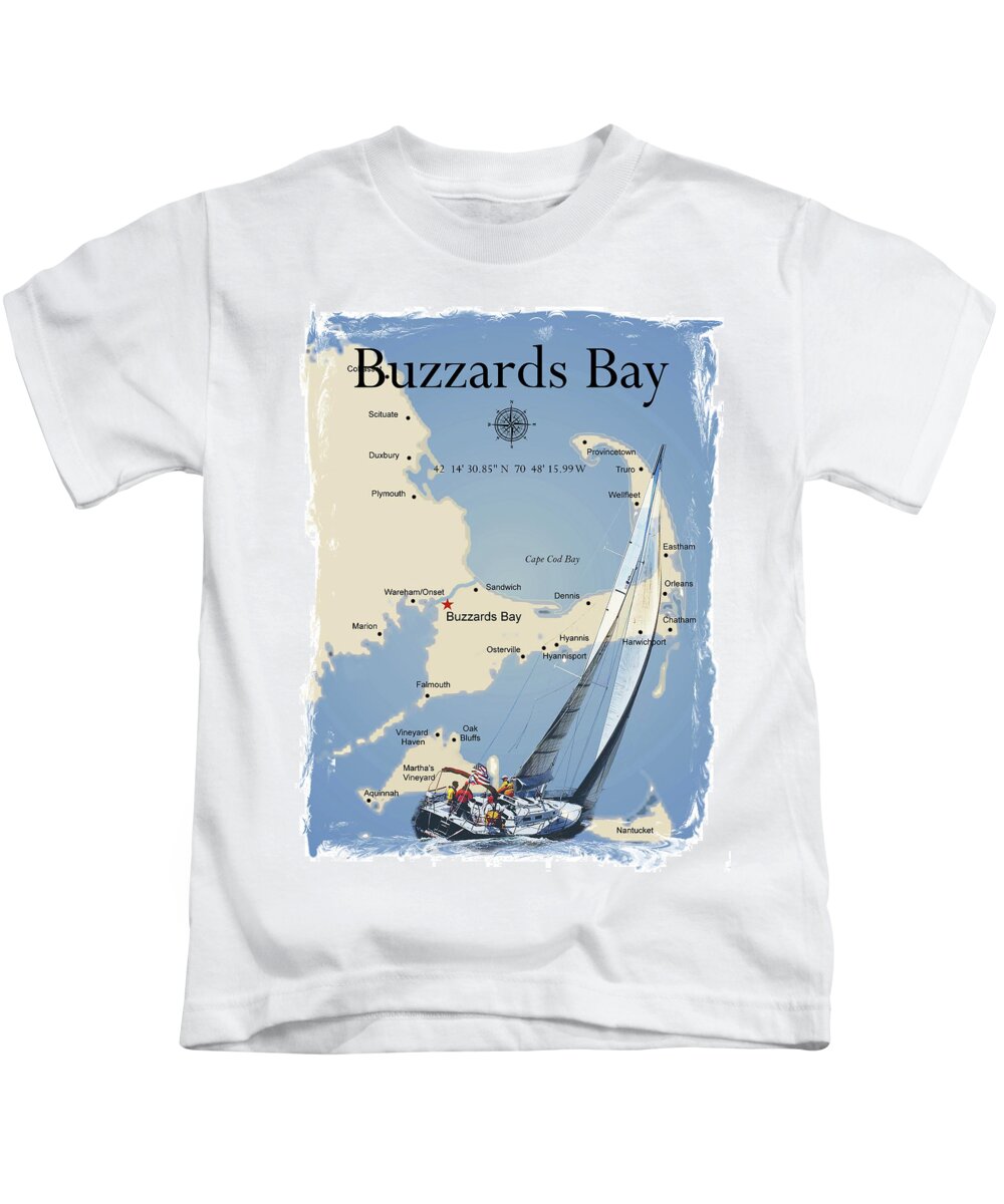 Sailing Kids T-Shirt featuring the photograph Sail Buzzards Bay by Bruce Gannon