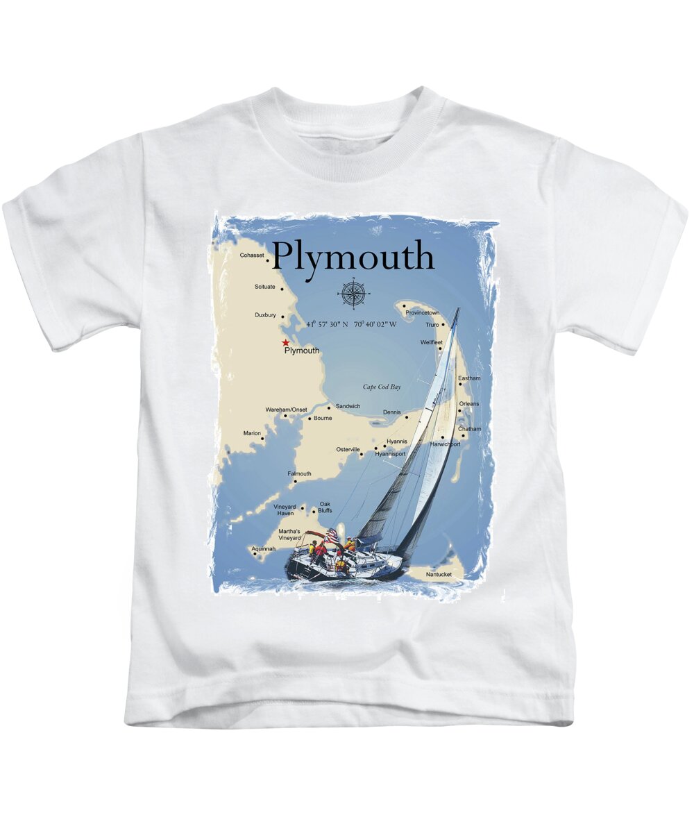 Sailing Kids T-Shirt featuring the photograph Sail Plymouth by Bruce Gannon