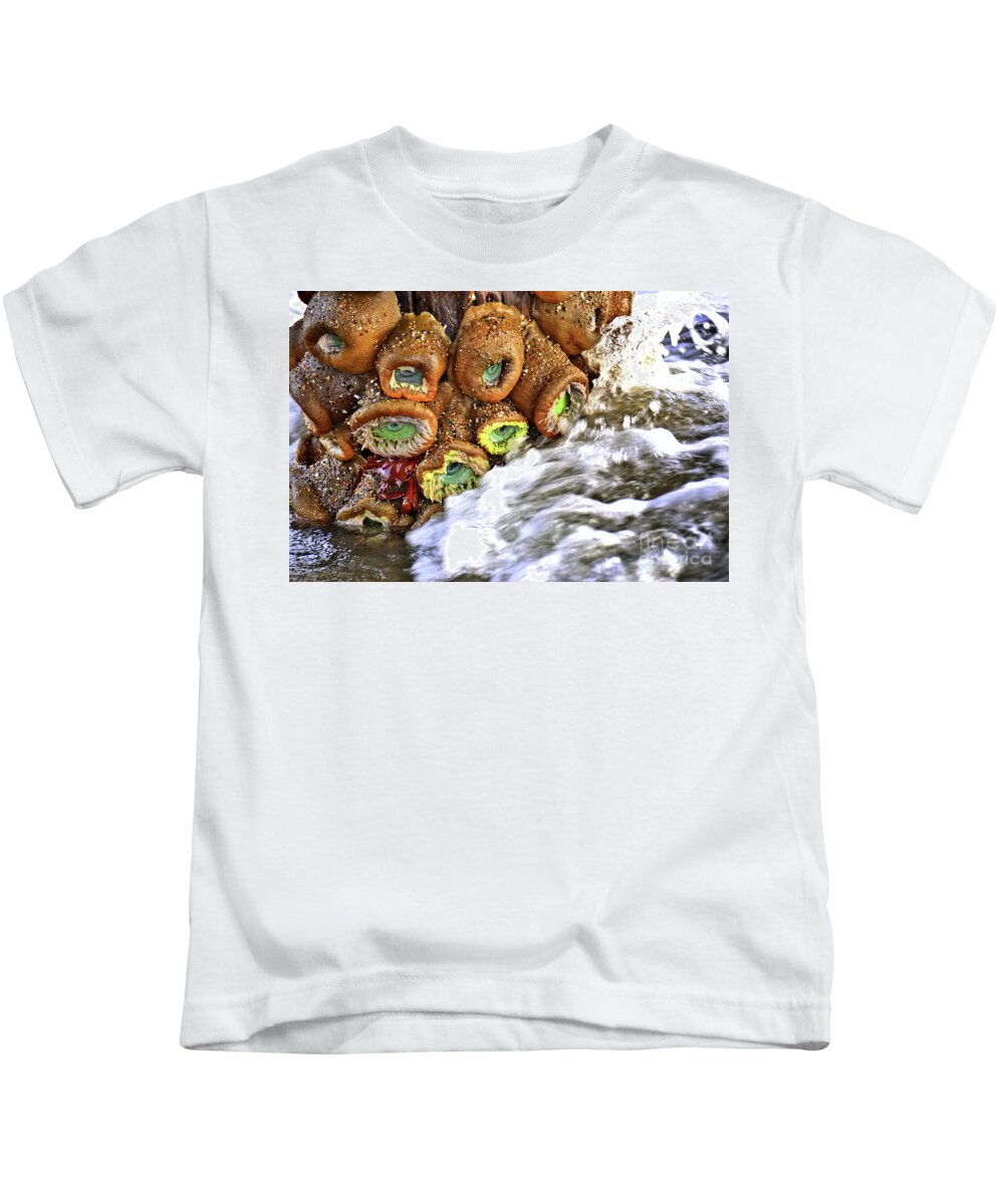 Sea Anemone Kids T-Shirt featuring the photograph Sea Anemone and Crab by Vivian Krug Cotton