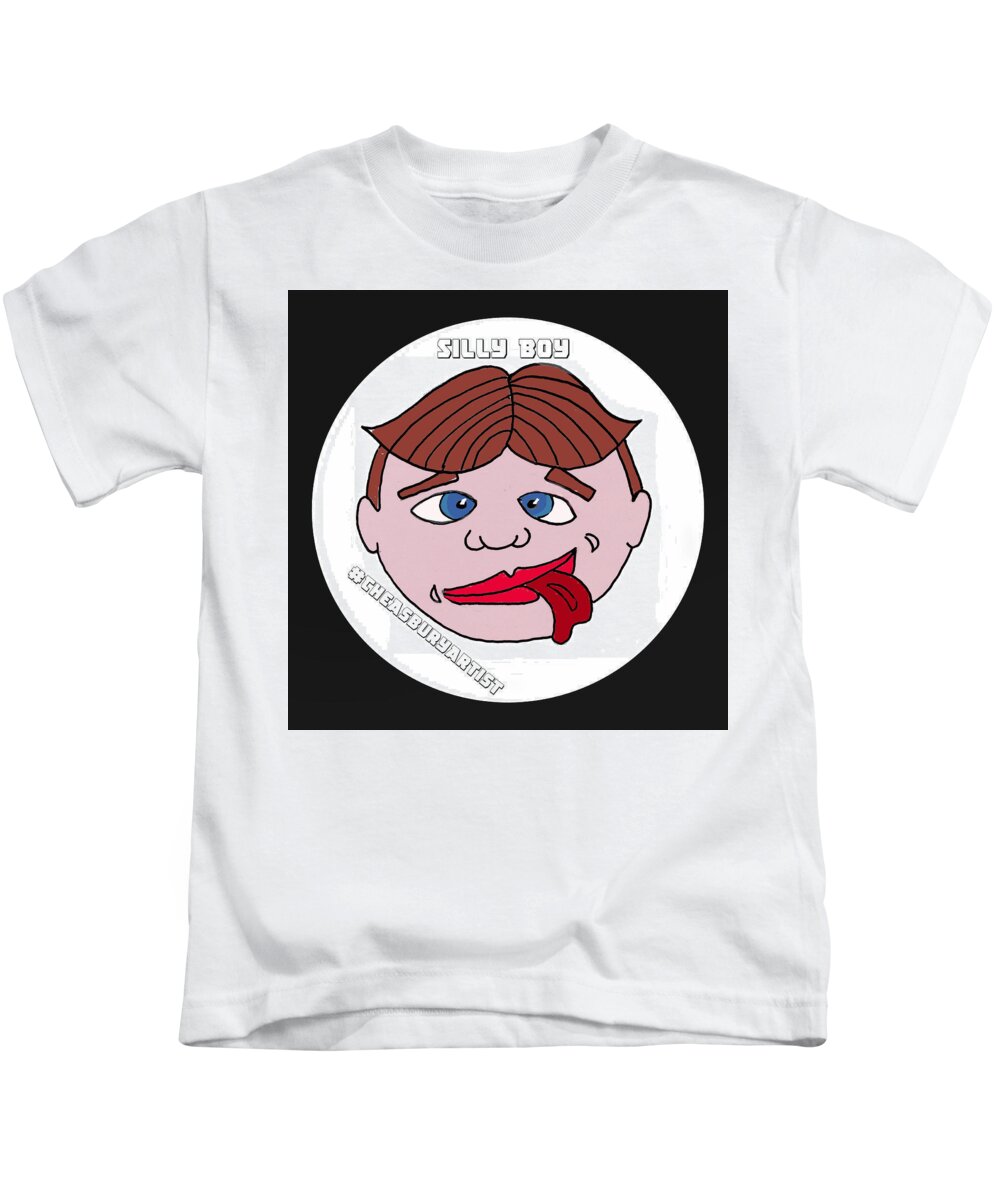 Tillie Kids T-Shirt featuring the drawing Silly Boy by Patricia Arroyo