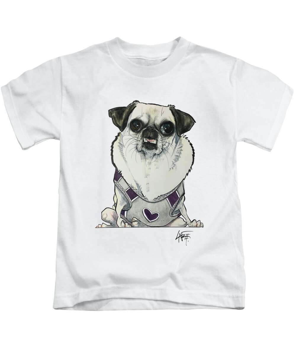 Simmons Kids T-Shirt featuring the drawing Simmons 3458 by Canine Caricatures By John LaFree