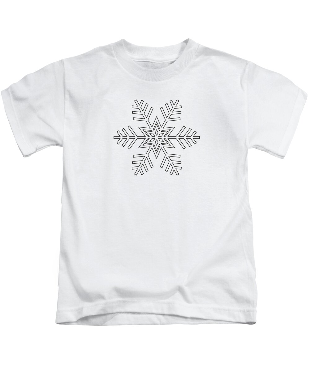 Snowflakes Kids T-Shirt featuring the digital art Snowflake in Black and White by Eclectic at Heart
