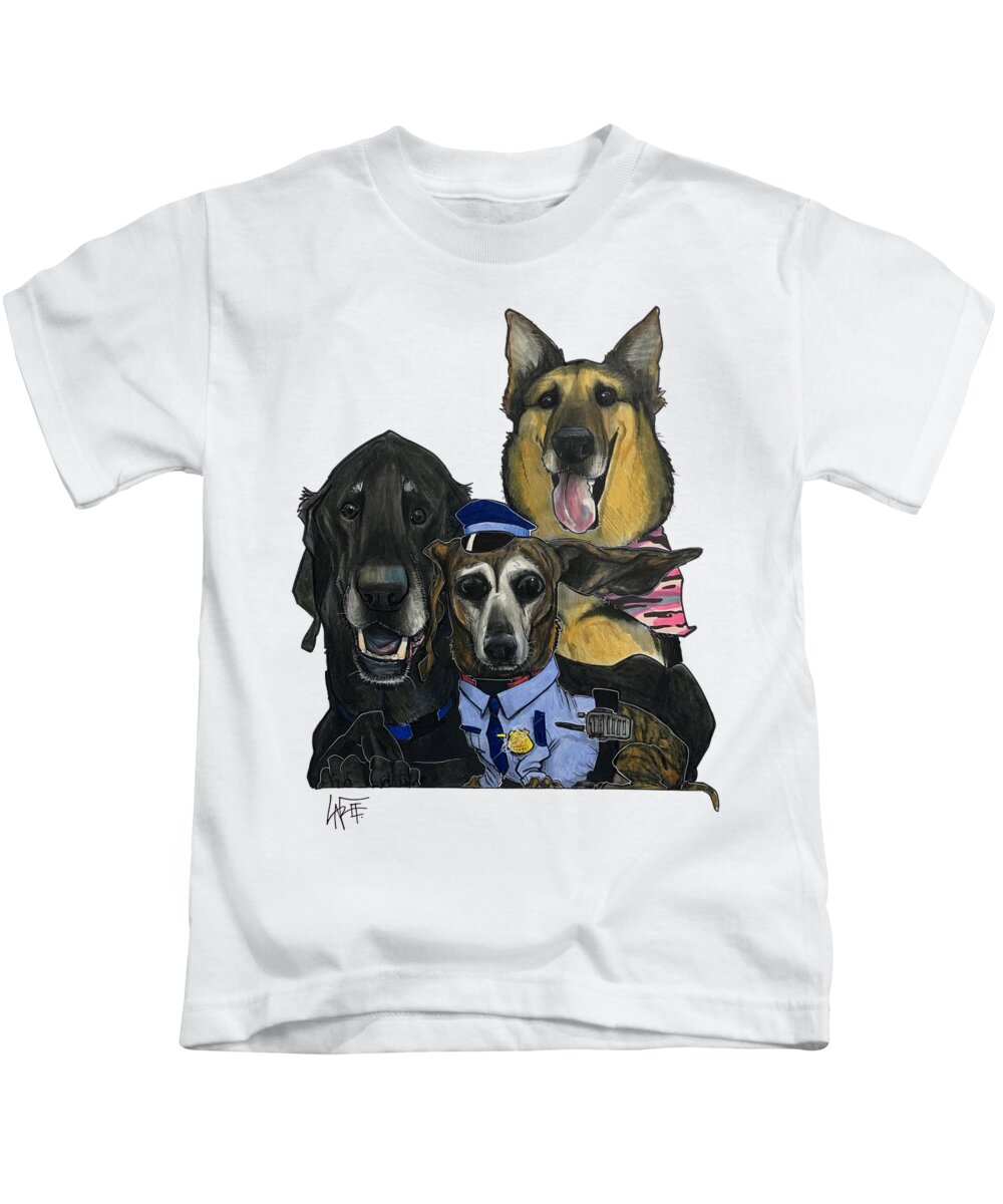 Dog Kids T-Shirt featuring the drawing Soper 5237 by Canine Caricatures By John LaFree