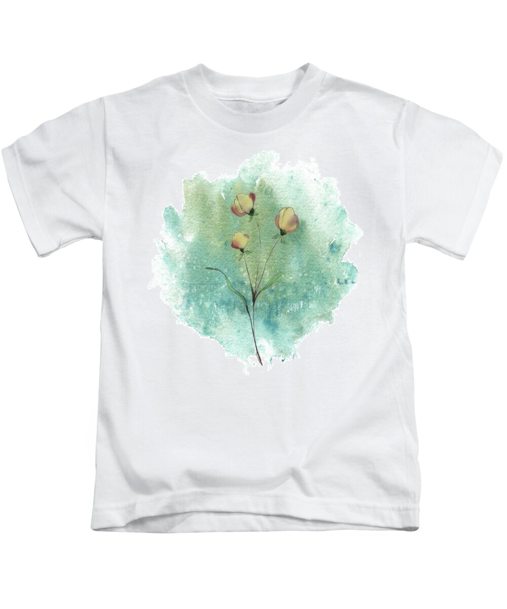 Flowers Kids T-Shirt featuring the painting Spring Morning Flowers by Johanna Hurmerinta