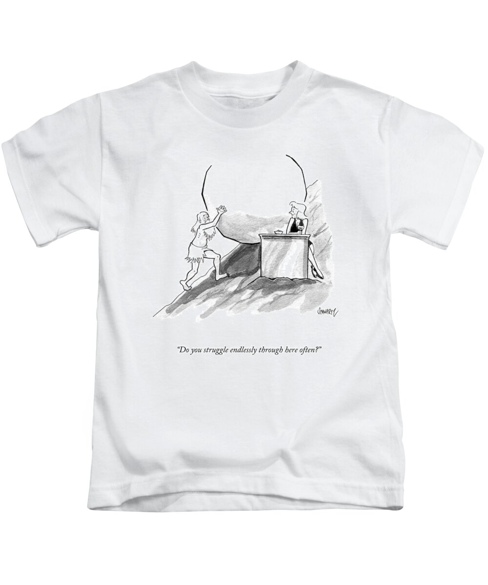 Cctk Kids T-Shirt featuring the drawing Struggle Endlessly by Benjamin Schwartz