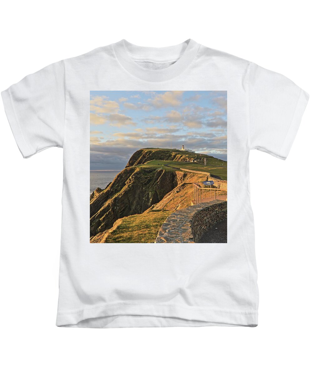 Sumburgh Head Kids T-Shirt featuring the photograph Sumburgh Head, Shetland by Tony Mills