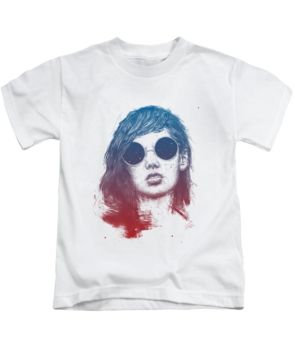 Summer Kids T-Shirt featuring the drawing Summer Nights by Balazs Solti