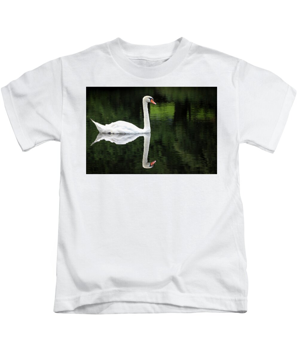 Petoskey Kids T-Shirt featuring the photograph Swan at Spring Lake by Robert Carter