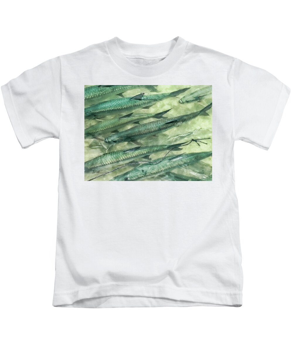 Tarpon Together Kids T-Shirt featuring the photograph Tarpon Together by Louise Lindsay