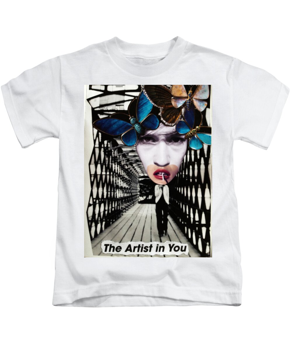 Collage Kids T-Shirt featuring the digital art The Artist in You by Tanja Leuenberger