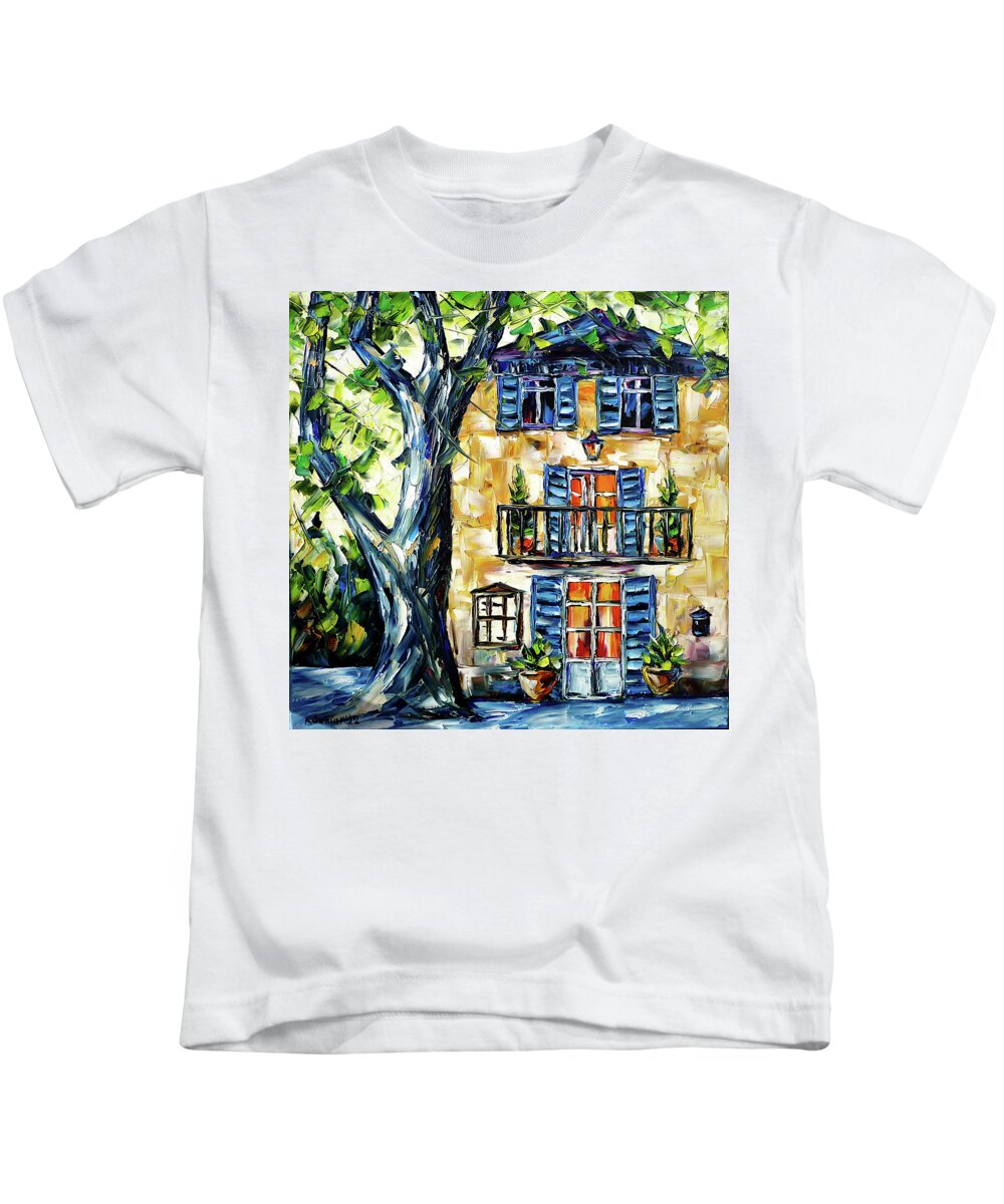 Provence Idyll Kids T-Shirt featuring the painting The House In Provence by Mirek Kuzniar