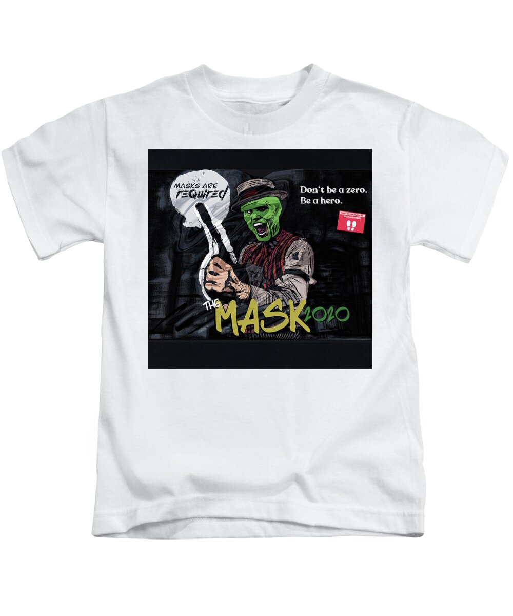 The Mask Kids T-Shirt featuring the digital art The Mask 2020 by Christina Rick